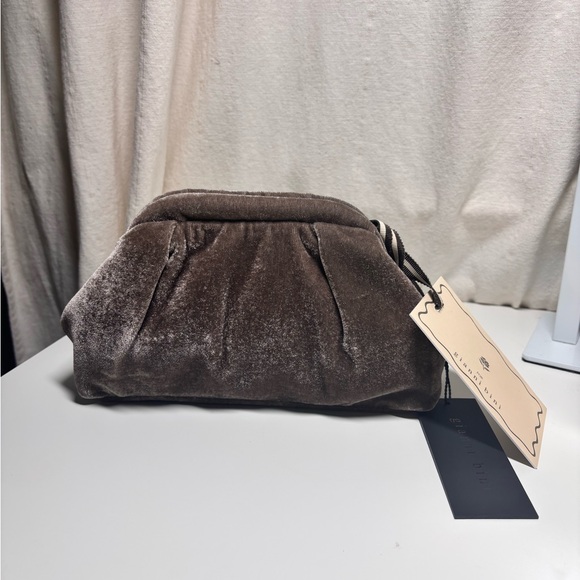 Gianni Bini Handbags - Gianni Bini x Lilly Sisto Virginia Velvet Clutch Crossbody Bag In Taupe